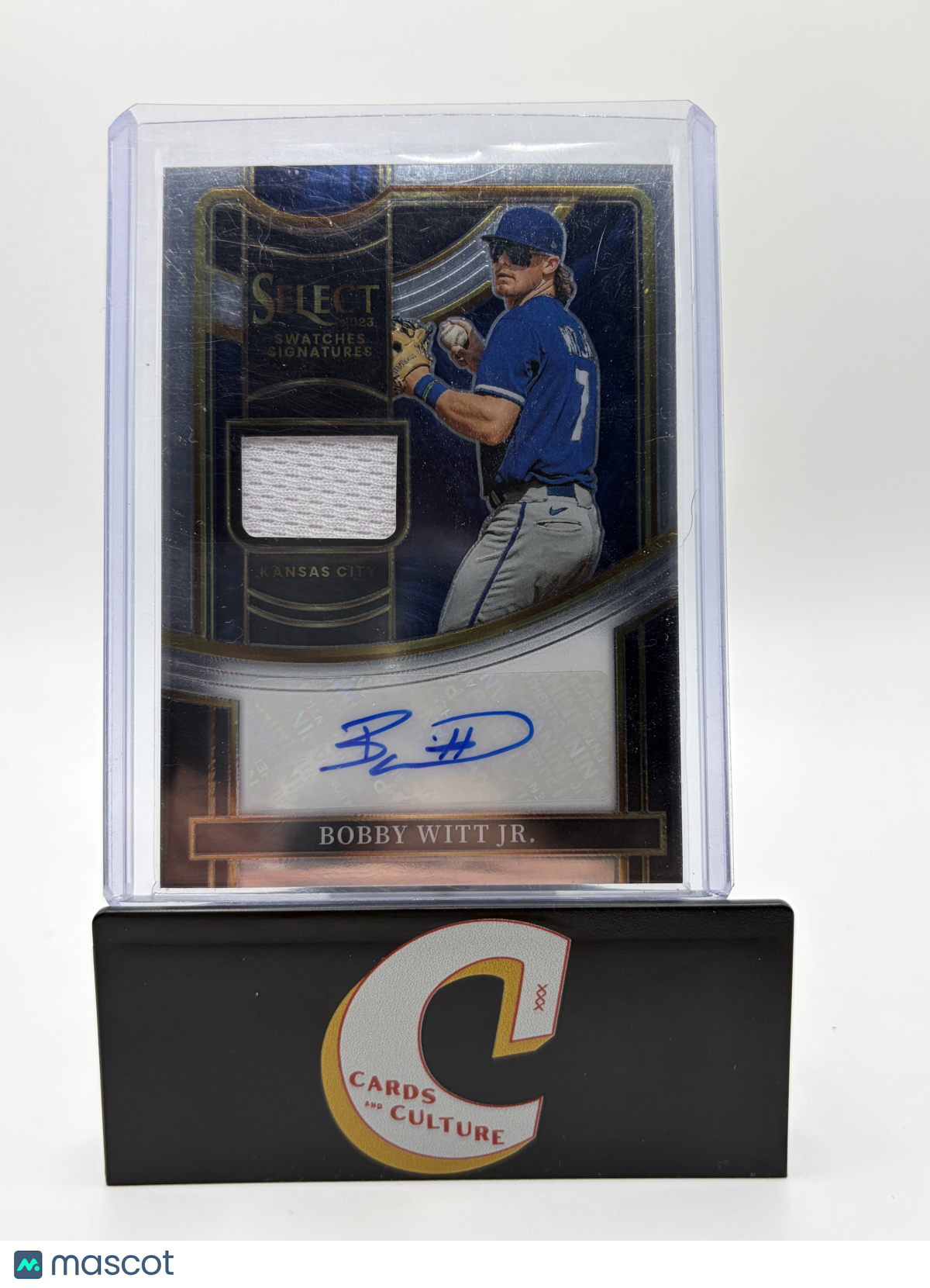 2023 Panini Select Swatches Signatures Bobby Witt Jr. Jersey Patch Auto