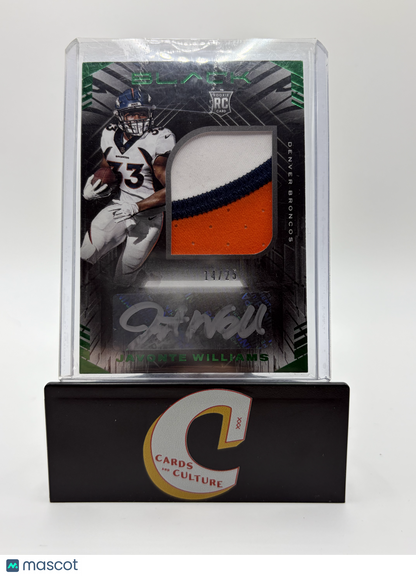 2021 Panini Black Football Javonte Williams Green RPA /25