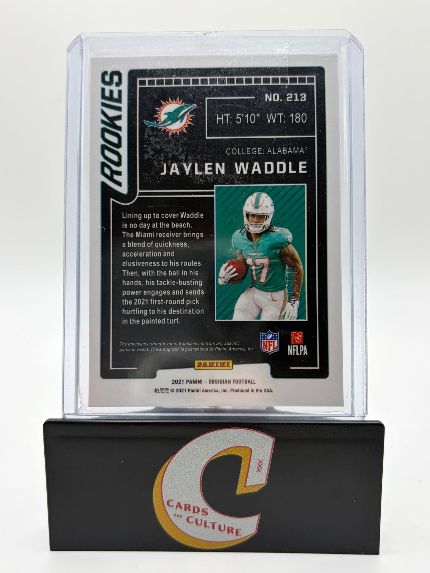 2021 Panini Obsidian Jaylen Waddle RPA /50