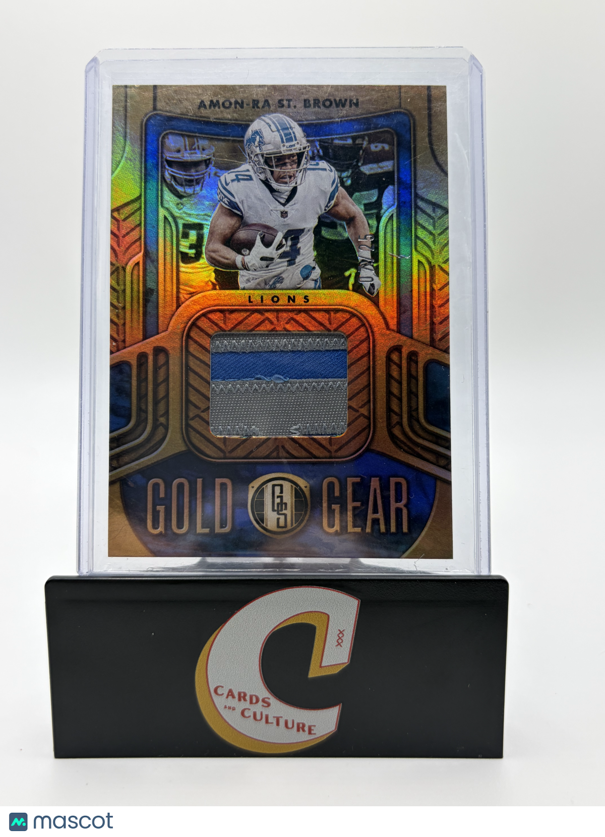 2022 Panini Gold Standard Gold Gear Amon-Ra St. Brown Jersey Patch /25