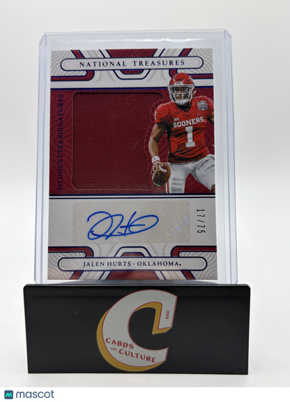 2022 Panini National Treasures Collegiate Jalen Hurts Patch Auto /75