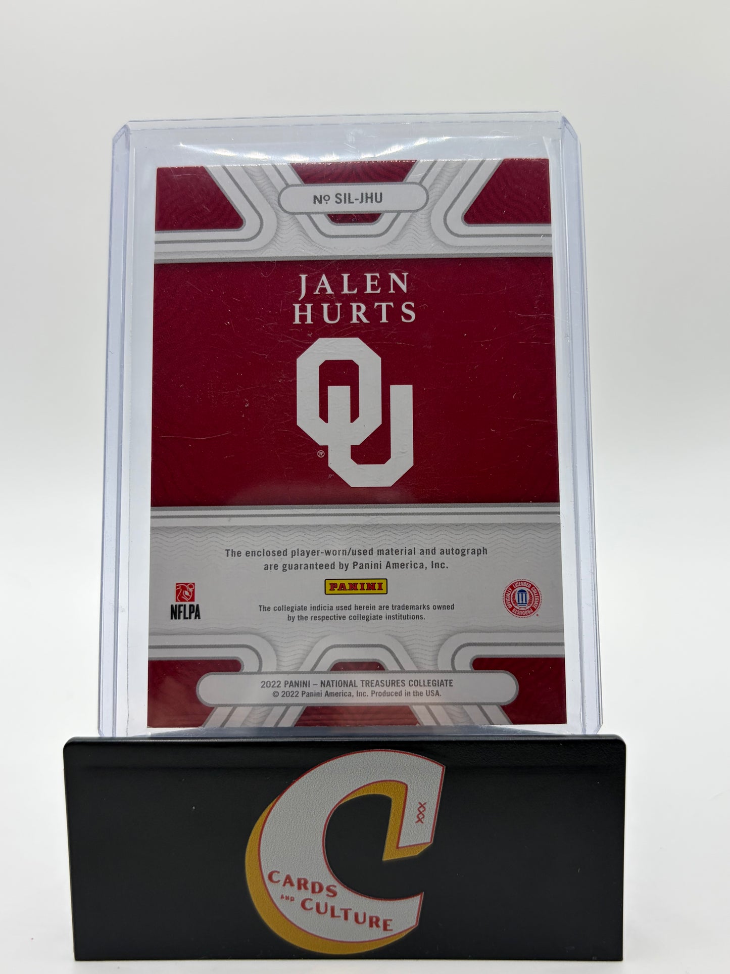 2022 Panini National Treasures Collegiate Jalen Hurts Patch Auto /75
