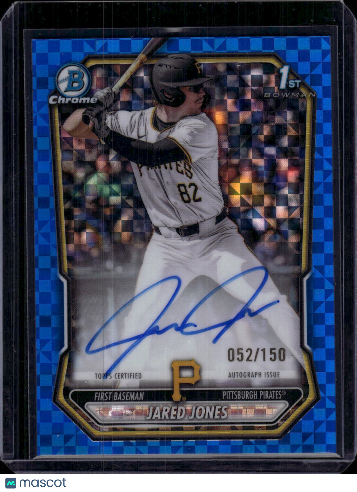 2026 Bowman Chrome Jared Jones 1st Bowman Blue X-Fractor /150 Auto