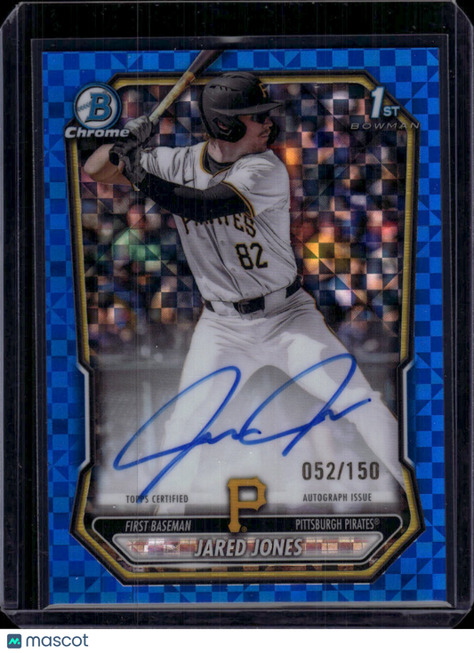 2026 Bowman Chrome Jared Jones 1st Bowman Blue X-Fractor /150 Auto
