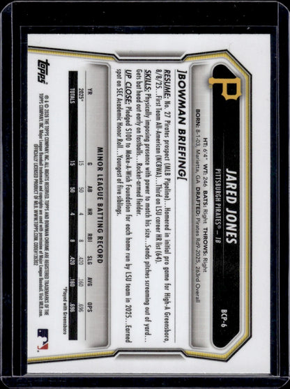 2026 Bowman Chrome Jared Jones 1ST Bowman Peanuts Snack Pack SSP