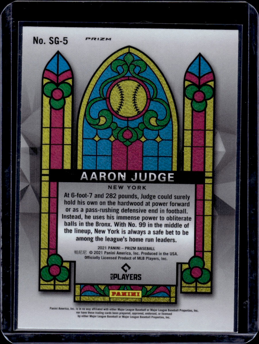 2021 Panini Prizm Stained Glass Aaron Judge Purple Prizm