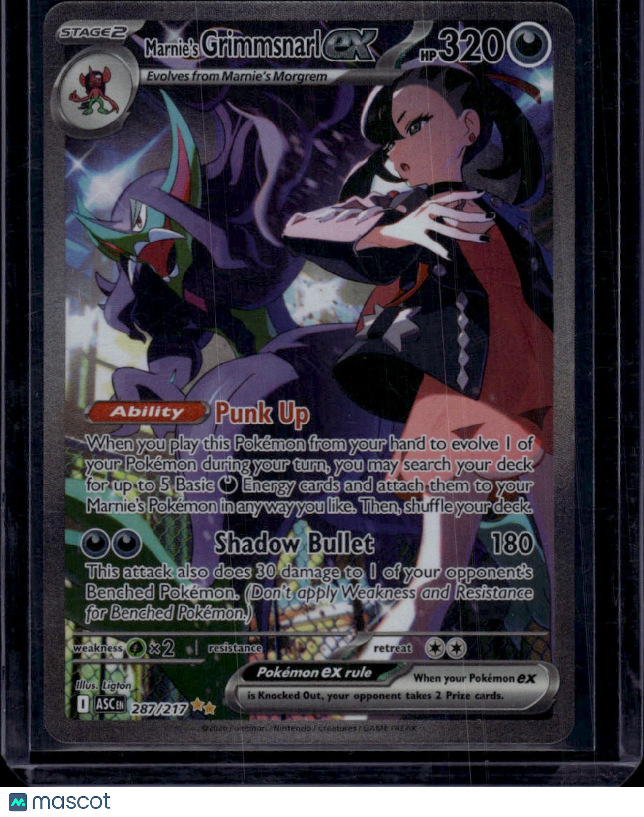 Pokemon 2026 Mega Evolution – Ascended Heroes Pokemon Marnie's Grimmsnarl EX SAR