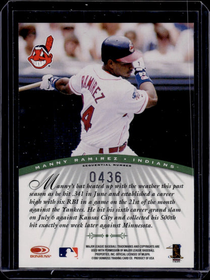1997 Donruss Signature Millennium Marks Manny Ramirez Auto