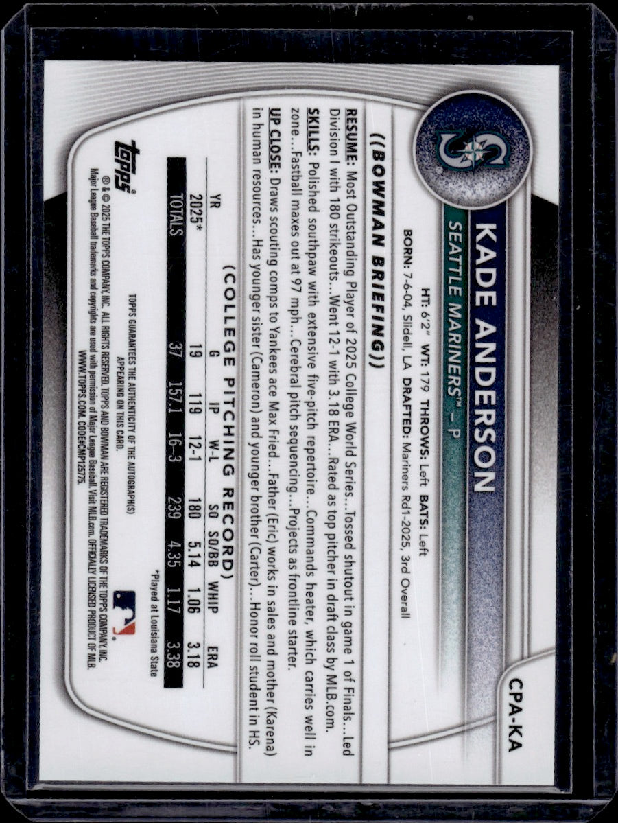 2025 Topps Bowman Chrome Kade Anderson