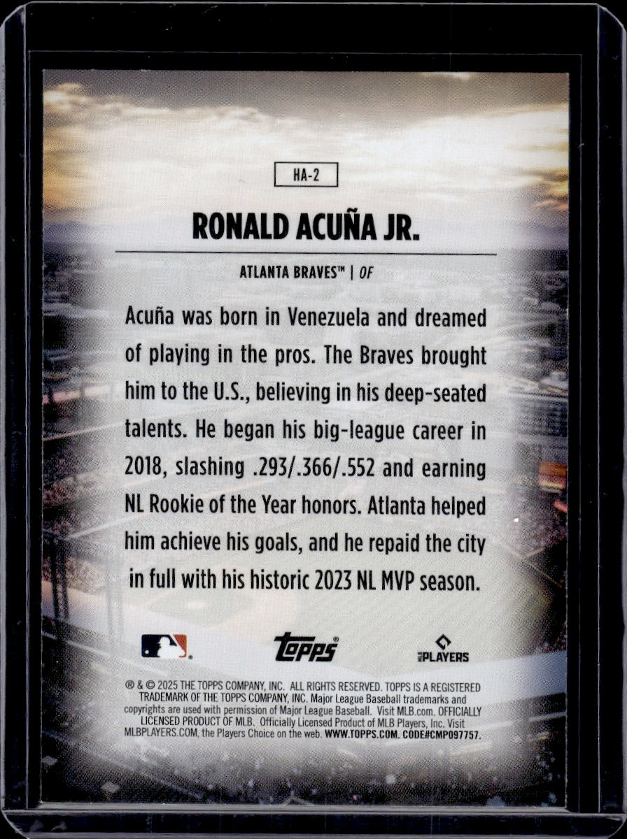 2025 Topps Home Field Advantage Ronald Acuña Jr.