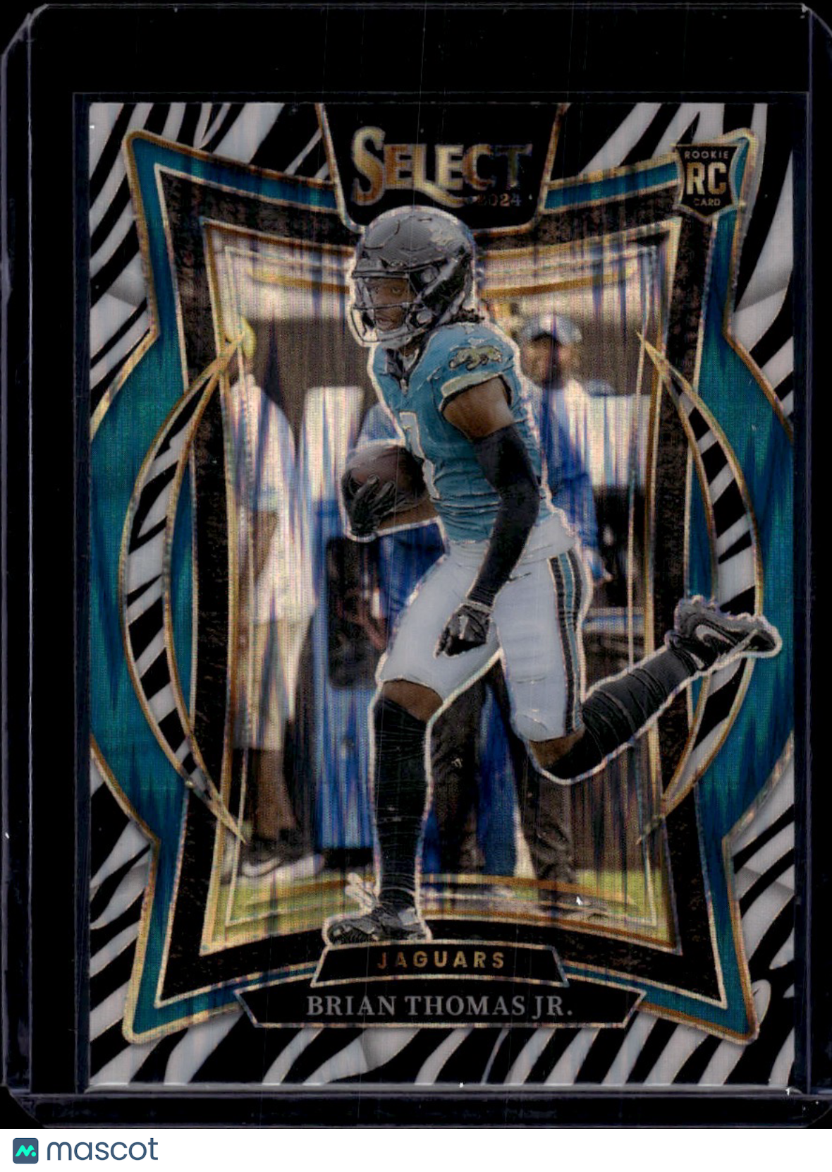 2025 Panini Select Prizm Concourse Brian Thomas Jr. Zebra RC