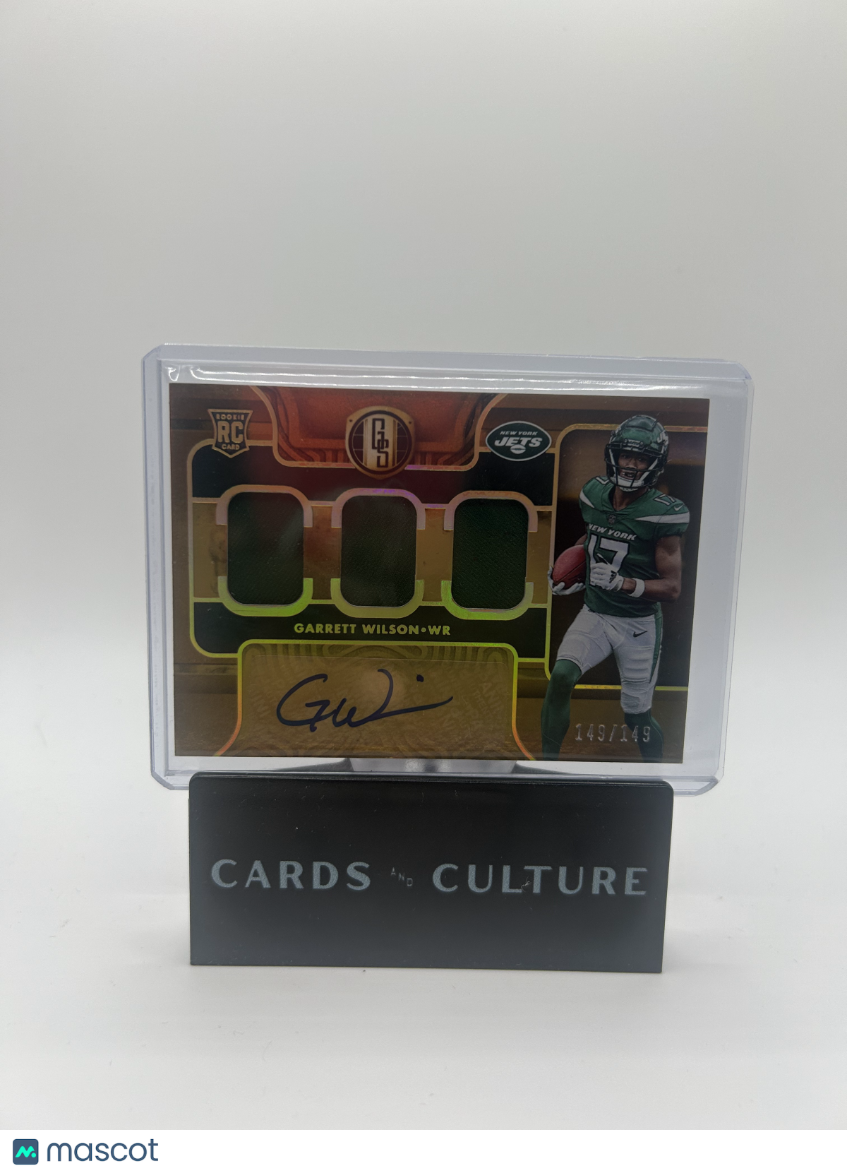 2022 Panini Gold Standard Garrett Wilson 149/149 Triple Relic RC Memorabilia