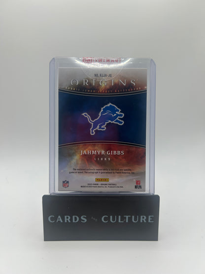 2023 Panini Origins Jahmyr Gibbs RC Rookie Jumbo Jersey Autograph