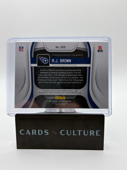 2019 Panini Certified Freshman Fabric A.J. Brown Red Mirror RPA /199