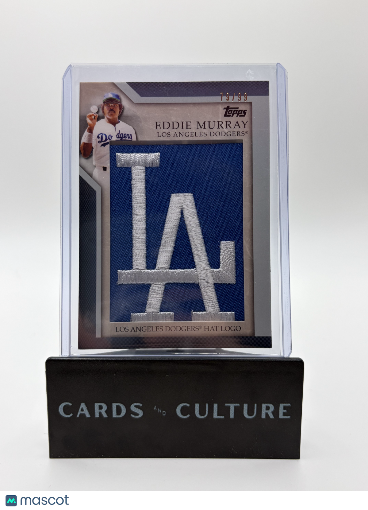 2010 Topps Baseball Series 1 Eddie Murray /99 Los Angeles Dodgers Hat Logo Patch