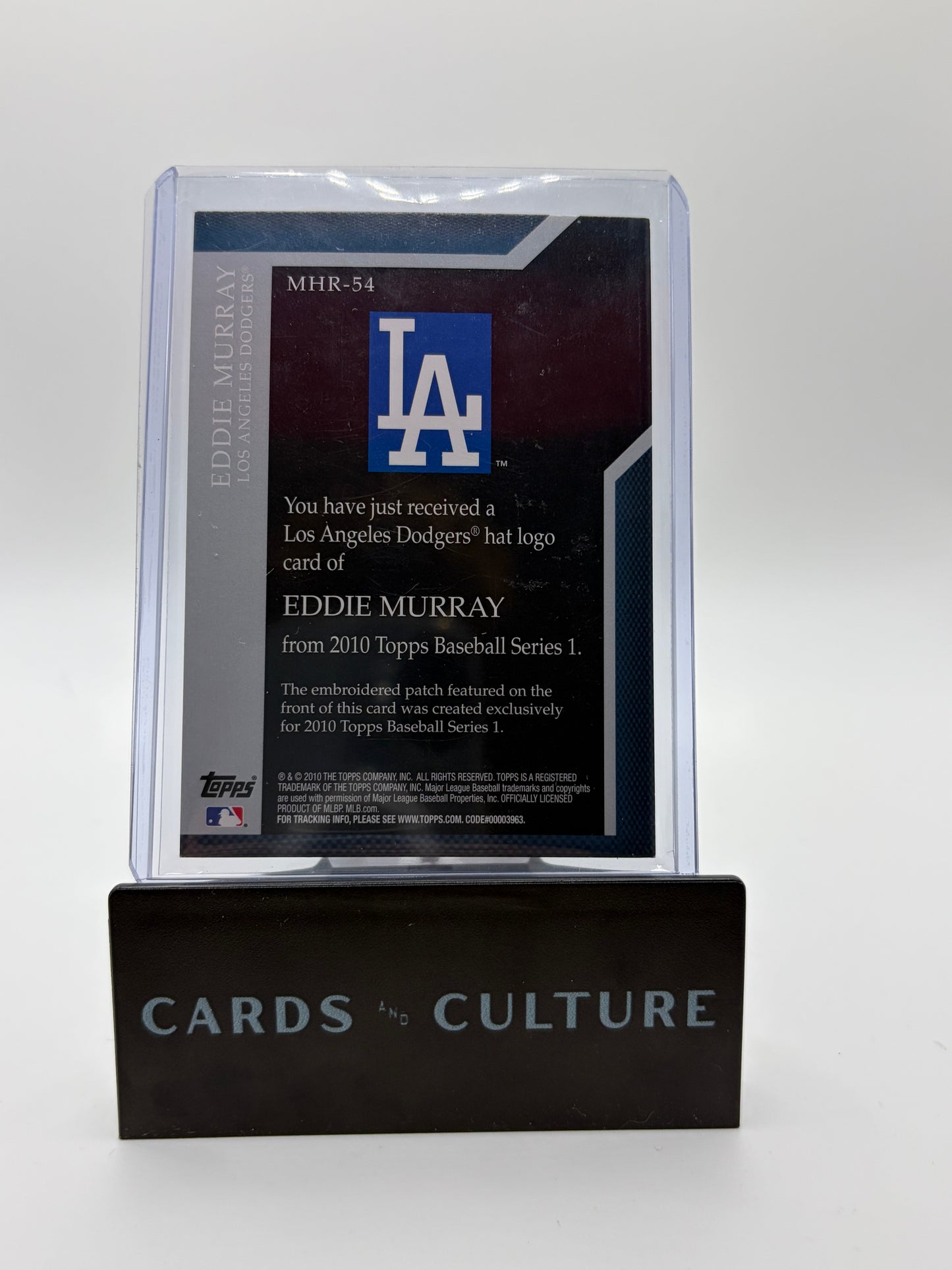 2010 Topps Baseball Series 1 Eddie Murray /99 Los Angeles Dodgers Hat Logo Patch