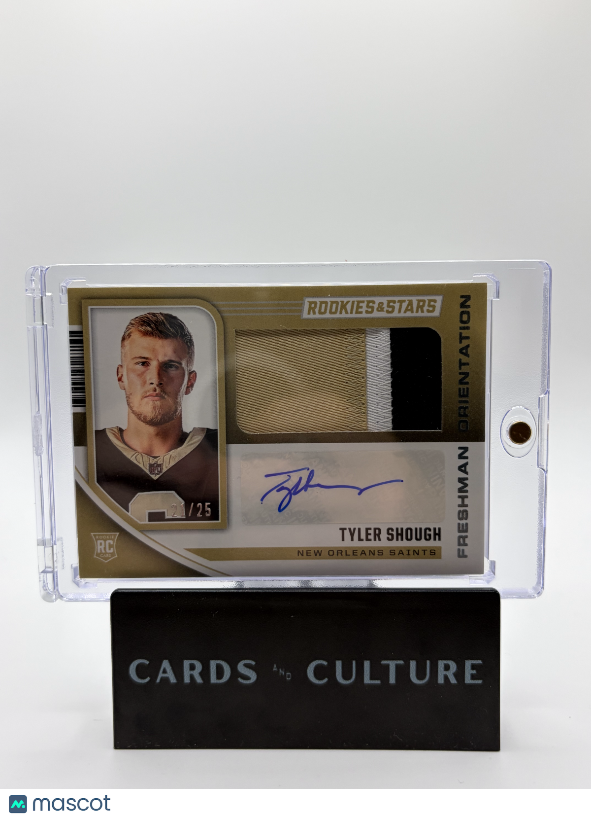 2025 Panini Rookies & Stars Freshman Orientation Tyler Shough Patch /25 RC