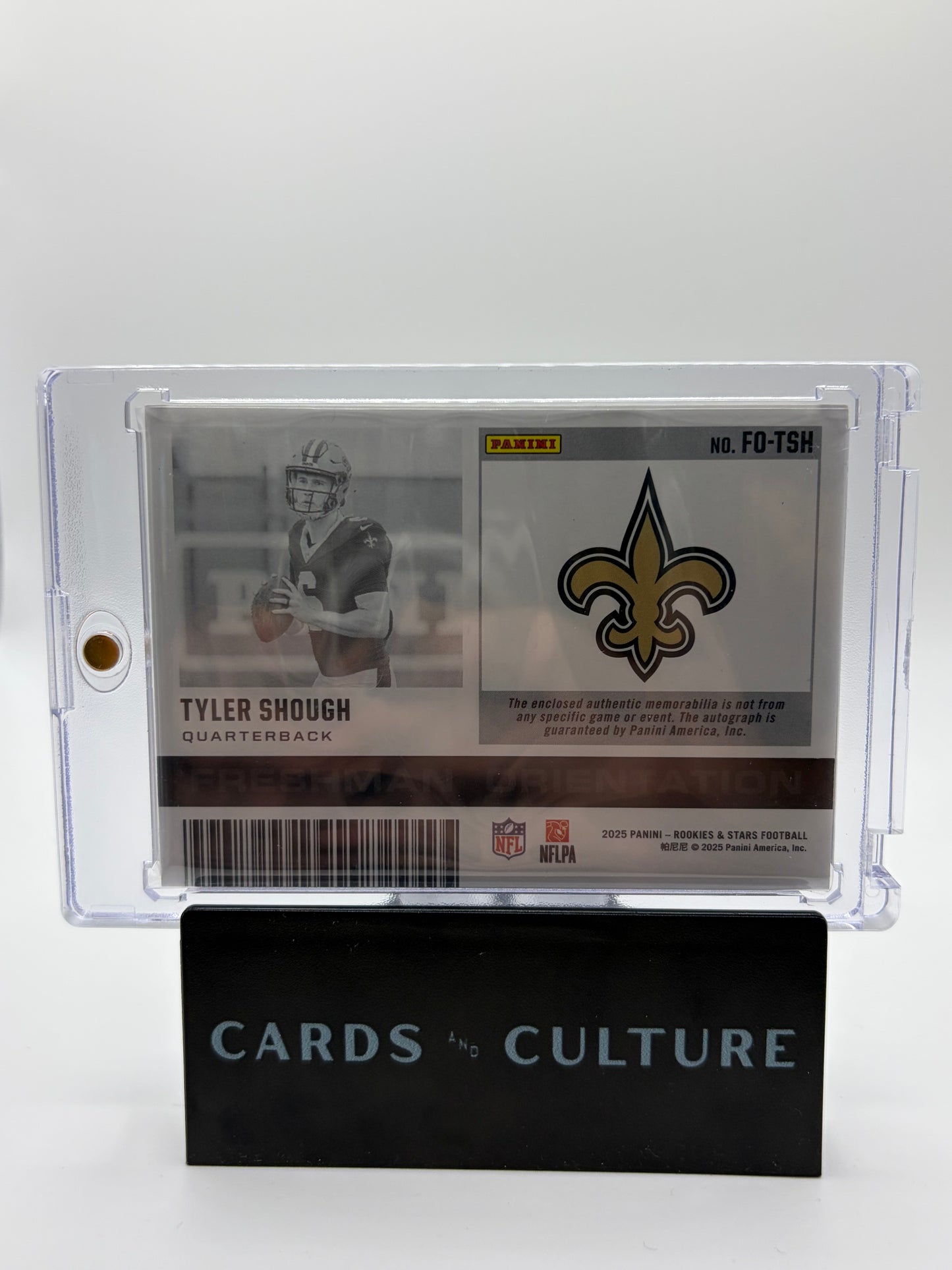 2025 Panini Rookies & Stars Freshman Orientation Tyler Shough Patch /25 RC