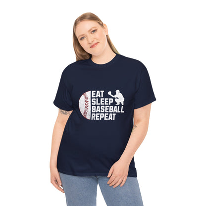 Unisex Eat Sleep Baseball Tee