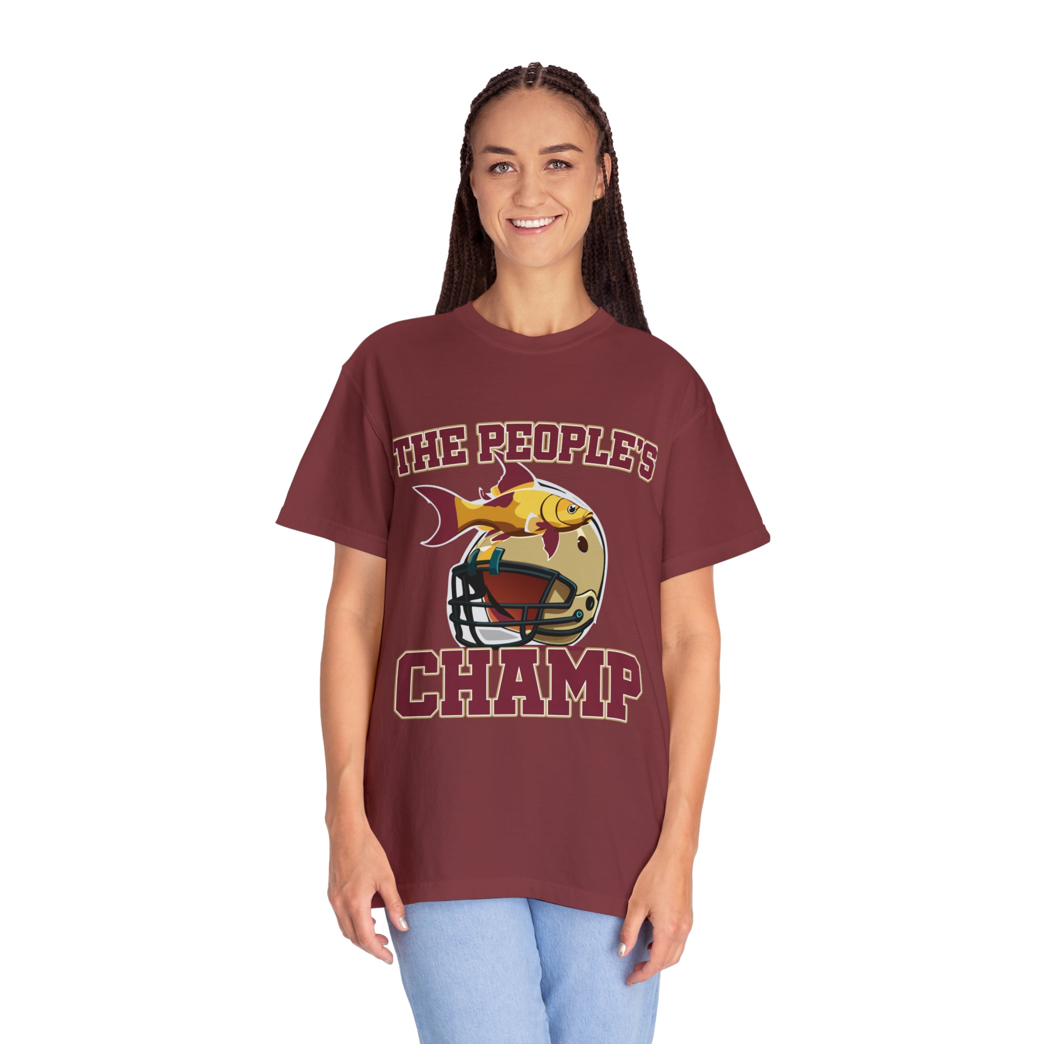 10 Second Runoff x Garnet The Goldfish People's Champ Unisex Garment-Dyed T-shirt