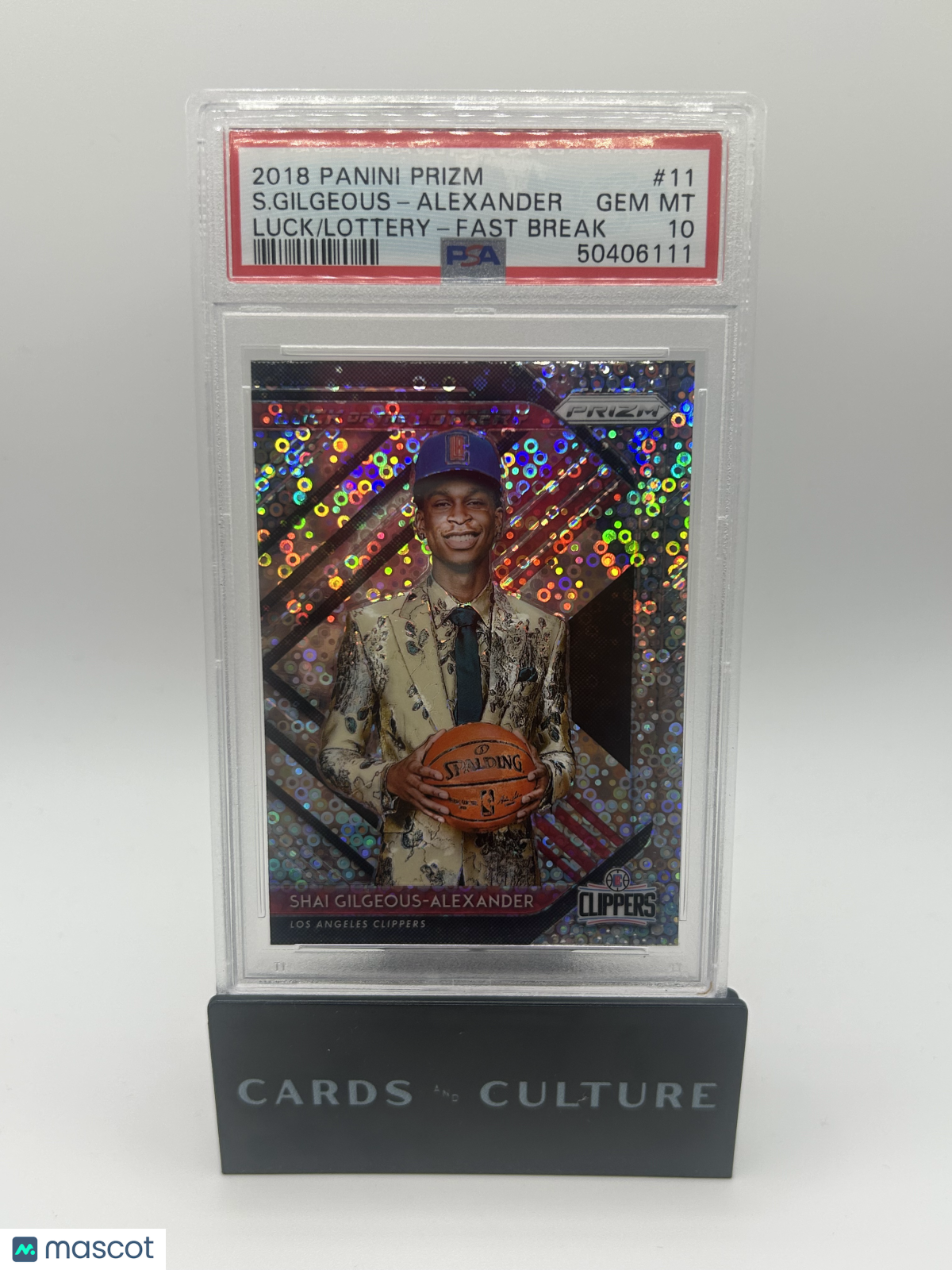 2018 Panini Prizm Luck Of The Lottery S. Gilgeous-Alexander Fast Break PSA 10