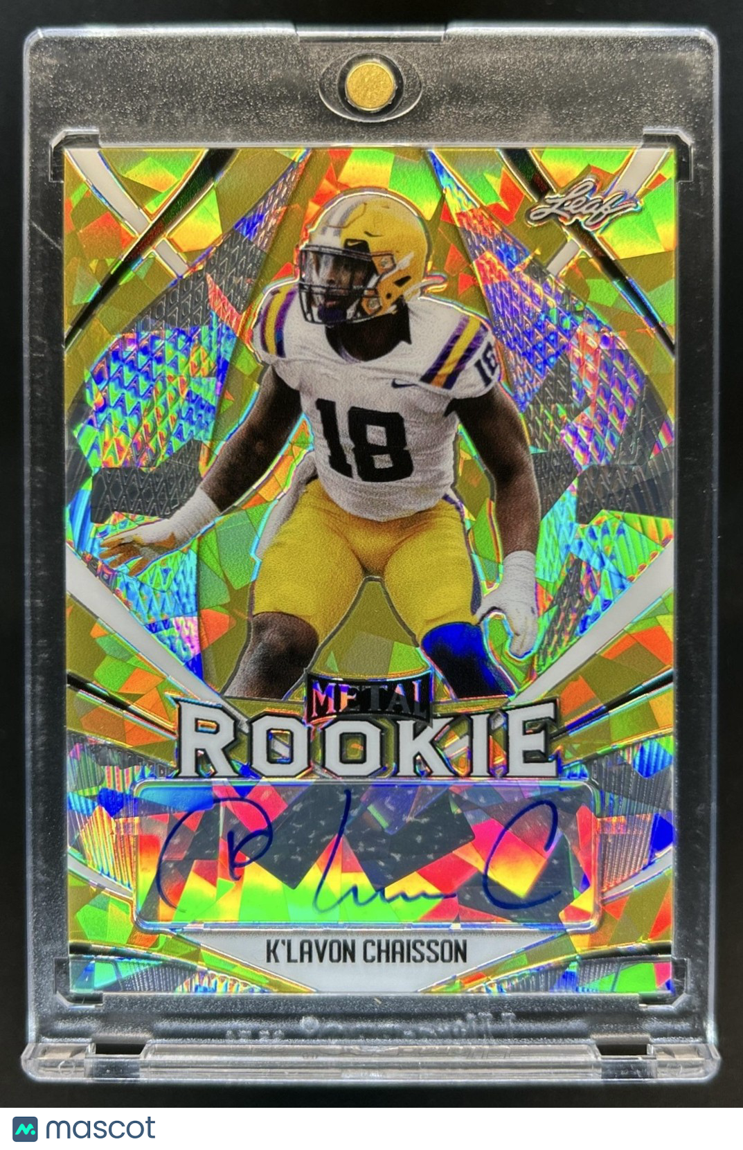 2020 Leaf Metal K'Lavon Chaisson Gold Crystal Rookie RC Auto Autograph #1/1