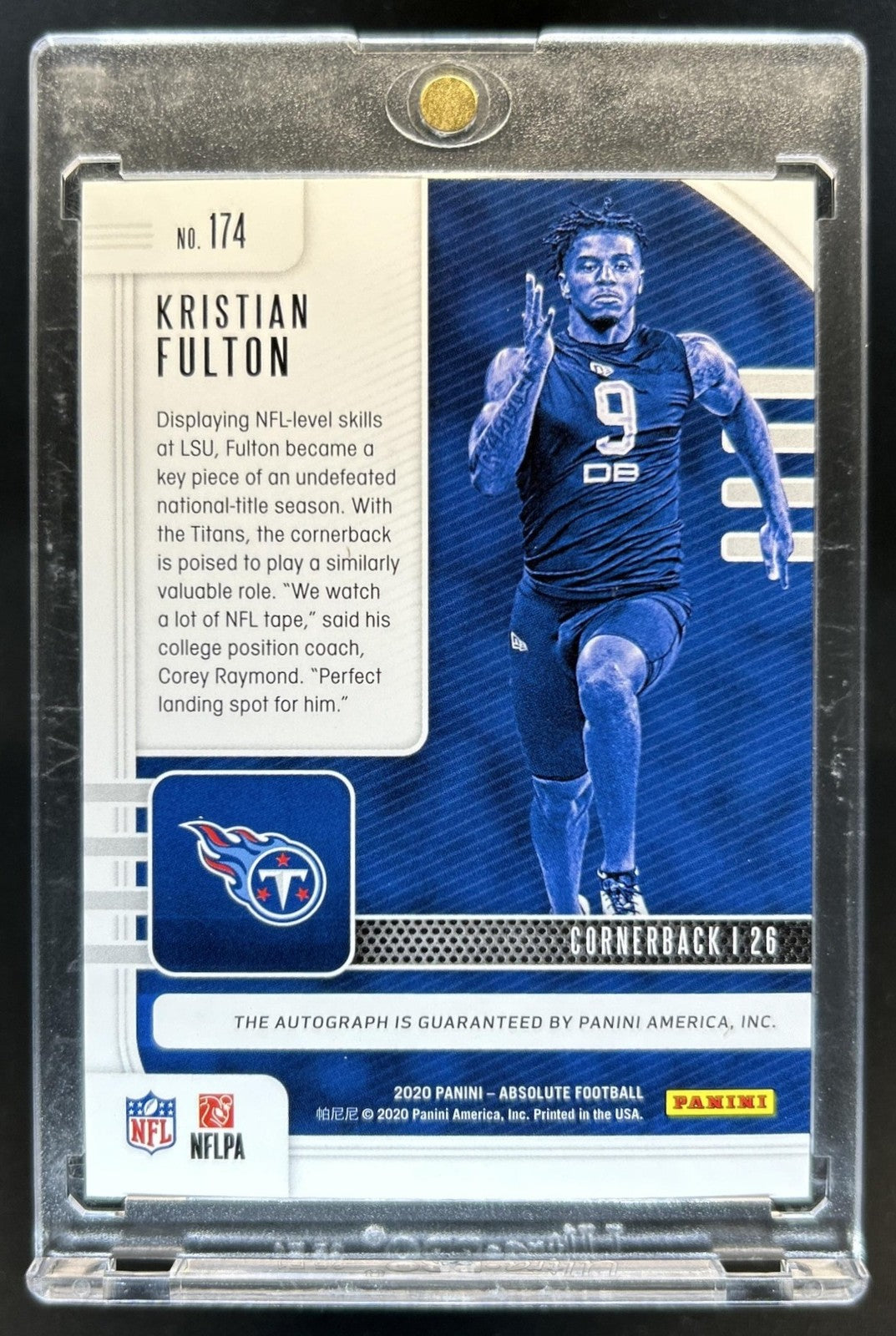 2020 Absolute Kristian Fulton Signature Rookies RC Spectrum Black Auto #1/1