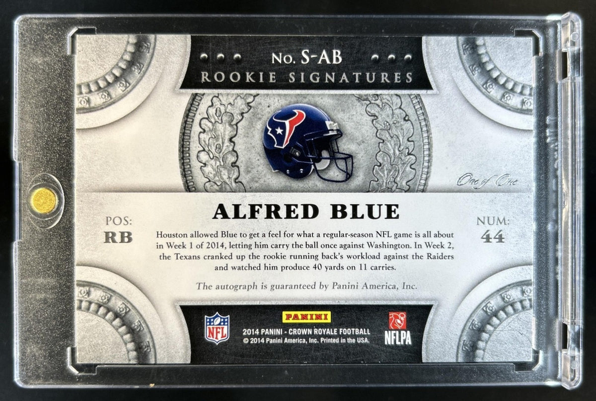 2014 Panini Crown Royale Alfred Blue Rookie Black Pyramid RC Auto #1/1 Texans
