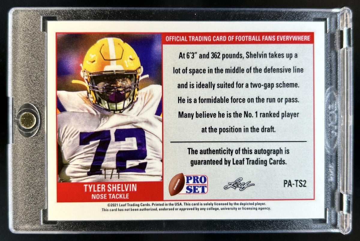 2021 Leaf Pro Tyler Shelvin Gold Prismatic Auto Autograph RC #1/1
