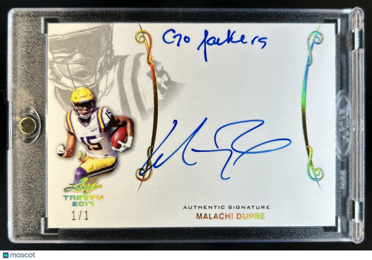 2017 Leaf Trinity Malachi Dupre Signatures Gold Spectrum RC Auto #1/1 Tigers
