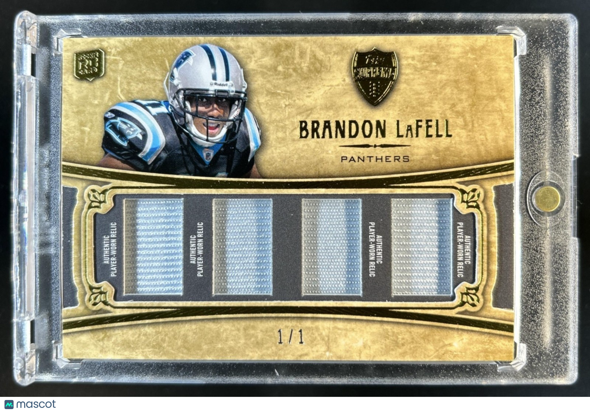 2010 Topps Supreme Brandon LaFell Quad Patch RC #1/1 Panthers Rookie