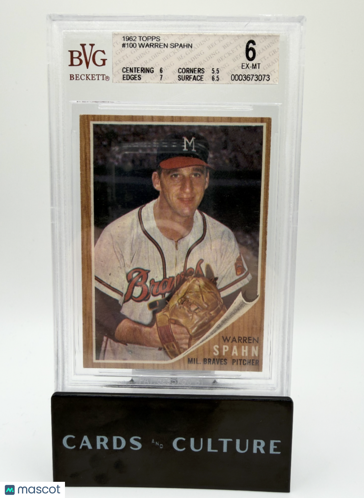 1962 Topps Warren Spahn BVG 6