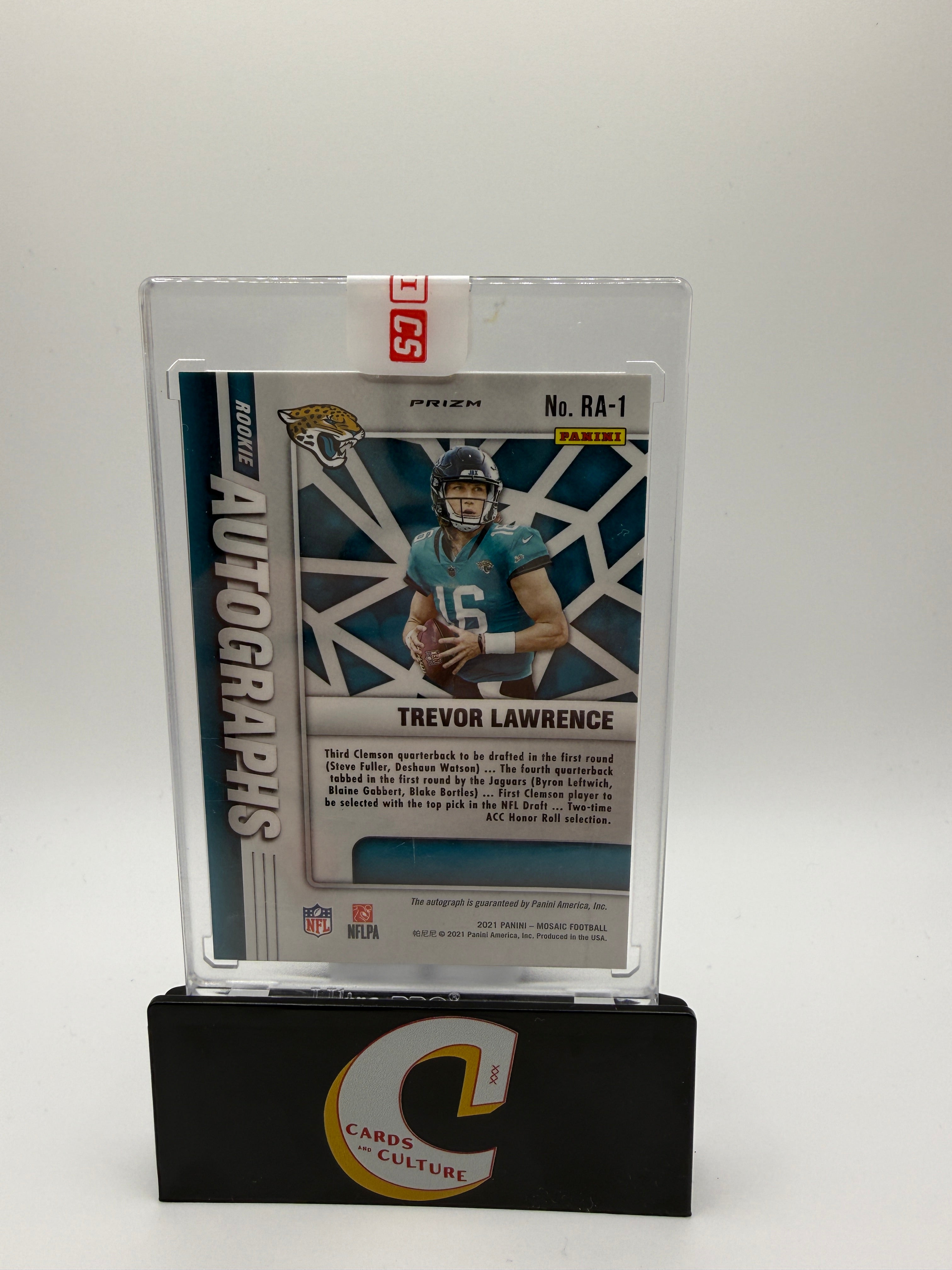 2021 Panini Mosaic No. RA-1 Trevor Lawrence Rookie Autograph