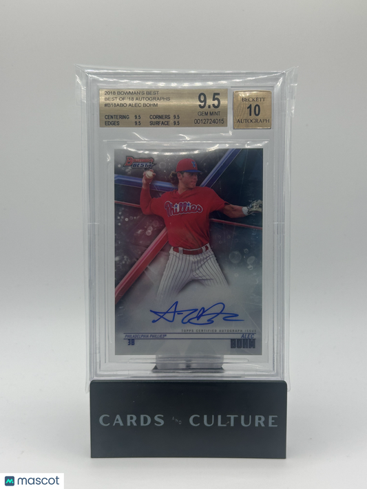 2018 Bowman's Best Best of '18 Autographs Alec Bohm BGS 9.5 Auto 10