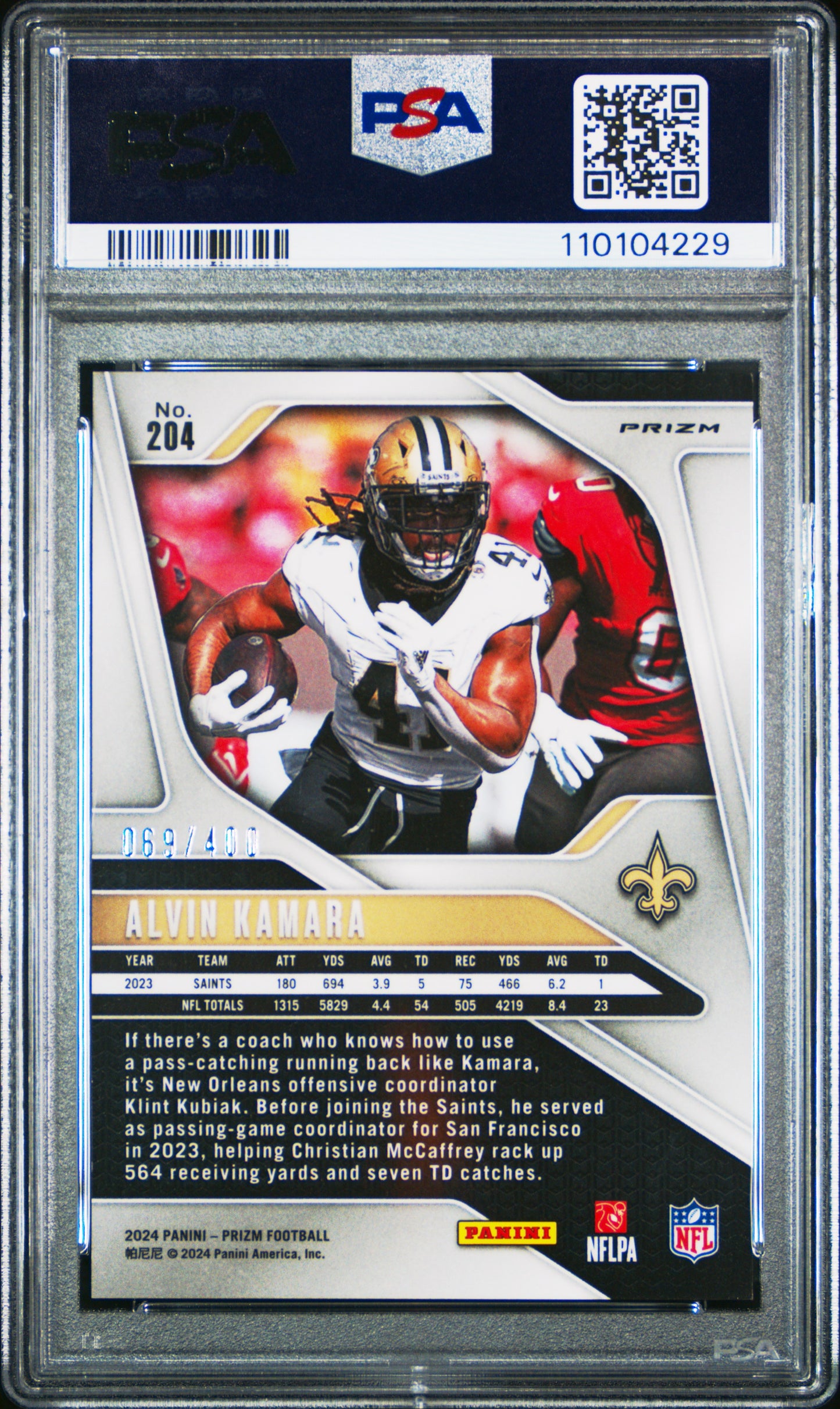 2024 Panini Prizm Alvin Kamara #204 Pandora PSA 10