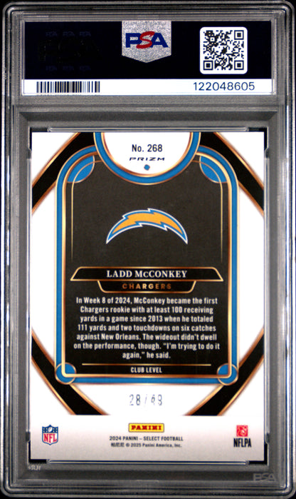 2024 Panini Select Ladd Mcconkey Red Disco PSA 10