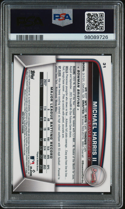 2023 Bowman Chrome Michael Harris II SP PSA 10