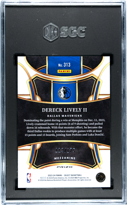 2023 Panini Select Dereck Lively II Maroon Prizm SGC 10