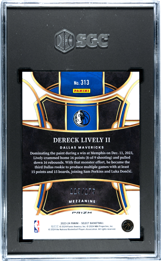 2023 Panini Select Dereck Lively II Maroon Prizm SGC 10