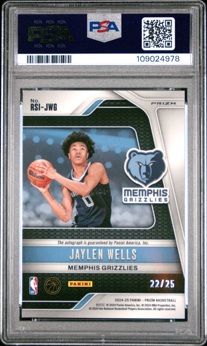 2024 Panini Prizm Rookie Signatures Jaylen Wells RK Mojo PSA 9