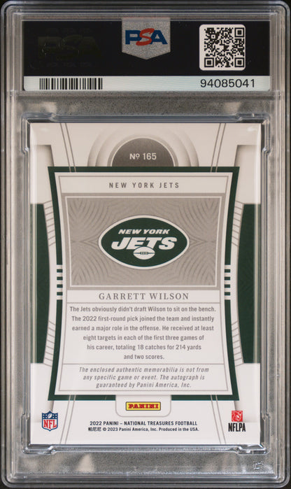 2022 Panini National Treasures Garrett Wilson True RPA /99 PSA 8