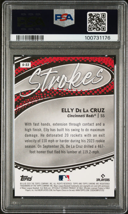 2024 Topps Chrome Strokes Elly De La Cruz PSA 10