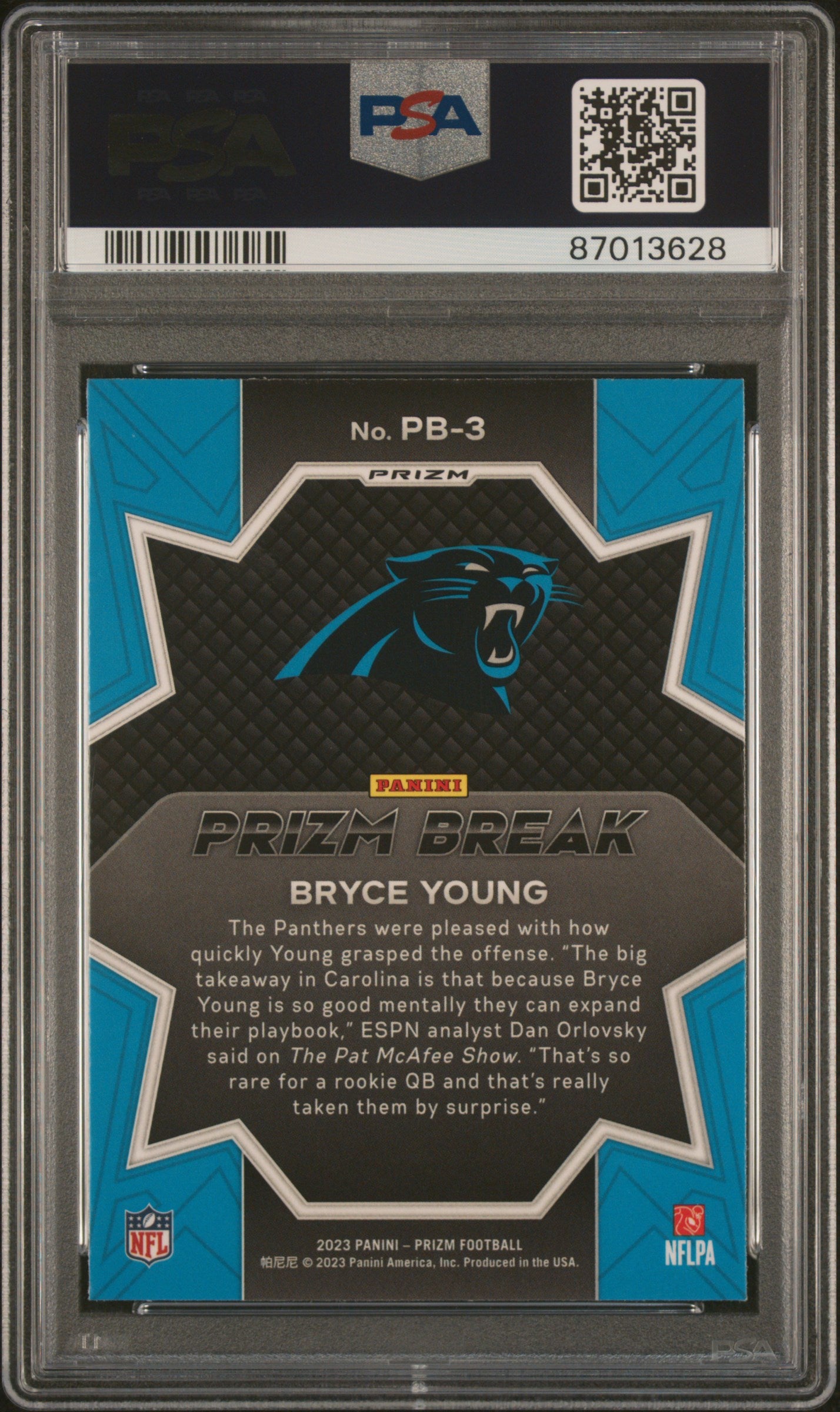 2023 Panini Prizm Prizm Break Bryce Young #PB3 Green PSA 10