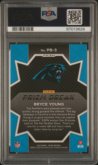 2023 Panini Prizm Prizm Break Bryce Young #PB3 Green PSA 10