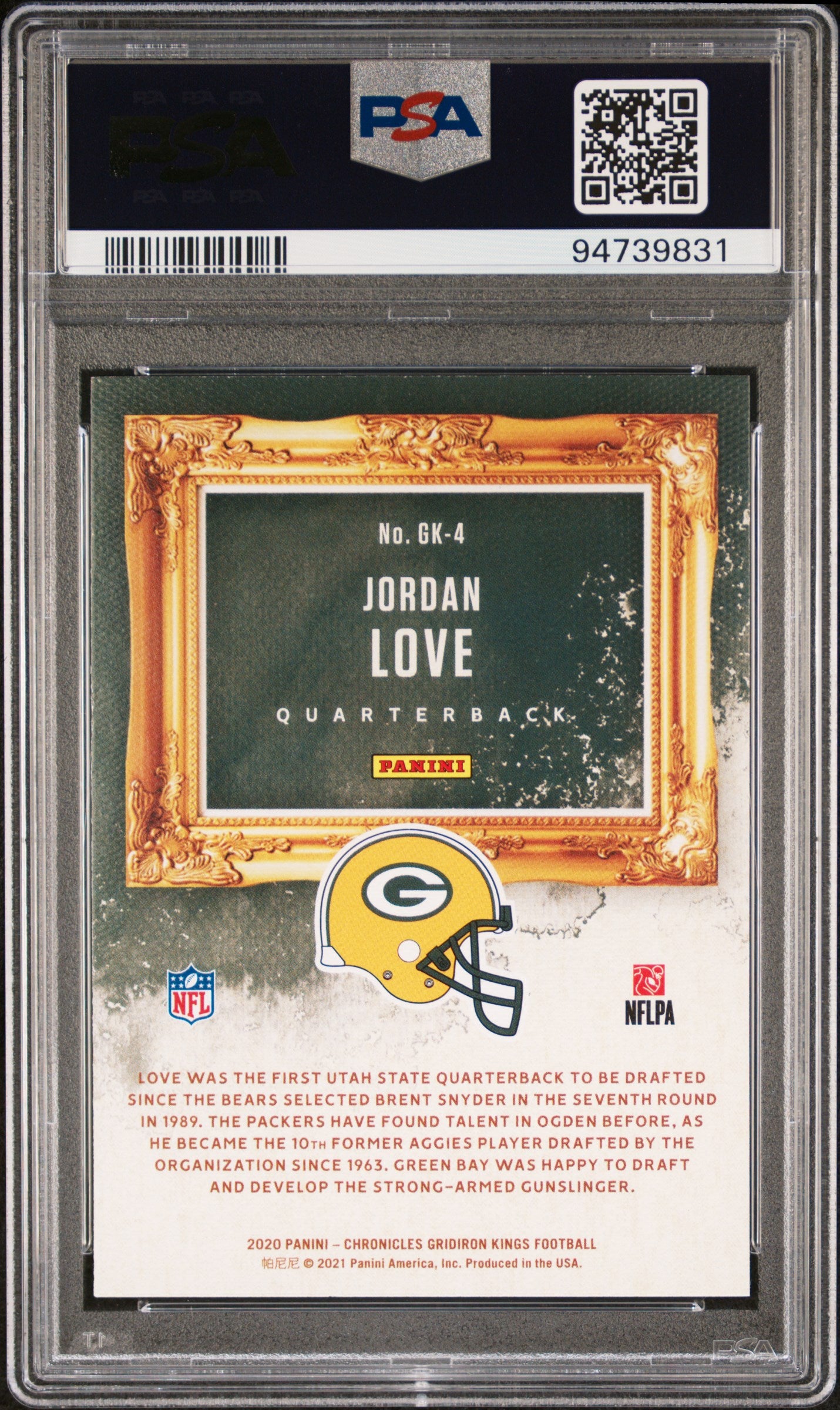 2020 Panini Chronicles Gridiron Kings Jordan Love #GK4 Pink PSA 9