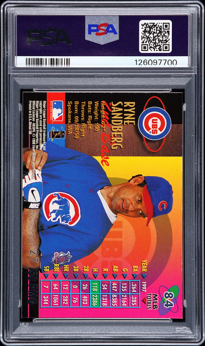 1998 Metal Universe Ryne Sandberg Precious Gems PSA 8