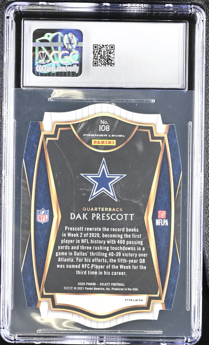 2020 Panini Select Dak Prescott Red Die-Cut CGC 10