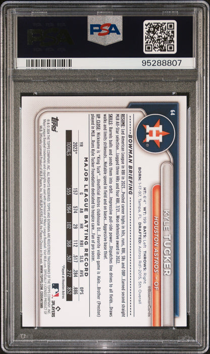 2024 Bowman Kyle Tucker Neon Green 208/399 PSA 10