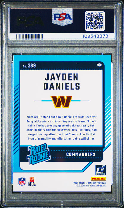 2024 Panini Donruss Jayden Daniels #389 PSA 9