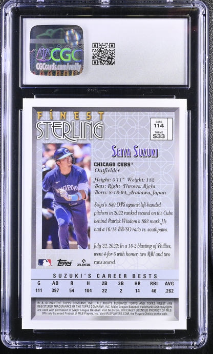 2023 Topps Finest Flashbacks Seiya Suzuki CGC 10